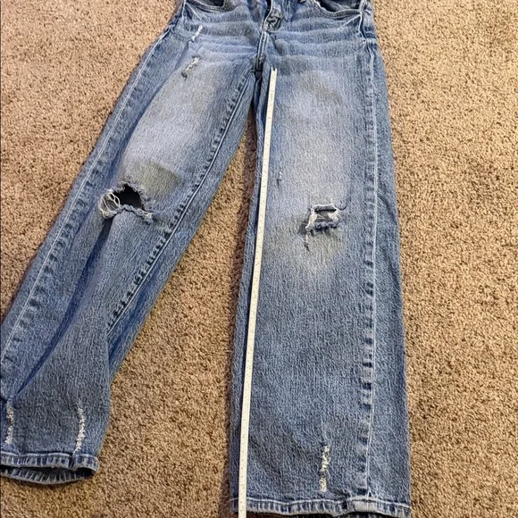 BKE Light Blue Distressed Flare Jeans - Picture 6 of 7